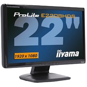Iiyama ProLite E2208HDS-B2 22 inch Widescreen Monitor (Black) (PLE2208HDS-B2)
