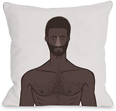 Bentin Home Decor Shirtless 2 Throw Pillow by Michael Sanderson, 16"x 16", Gray/Brown