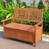 Trueshopping Hardwood Two Seater Storage Bench