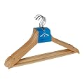 WENKO 17219005100 Formb�gel Eco - 5er Set Kleiderb�gel , Hosensteg, Rockeinkerbungen, Buche, 45 cm, natur