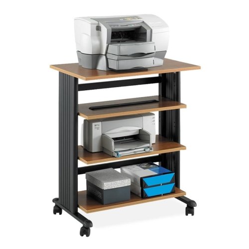 Safco Muv Four Level Adjustable Printer Stand, Medium Oak