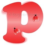 “p” Red Ladybug Alphabet Letter Name Wall Sticker – baby nursery girls room decor baby nursery girls room decor decoration decorations mural stickers bedroom