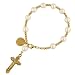 The Vatican Library Collection Simulated Pearl Crucifix Rosary Bracelet