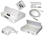 Produkt-Bild: Cradle f&uuml;r Galaxy TAB weiss: USB Dockingstation - Funktionen: USB Laden & Datenaustausch - Tischladestation f&uuml;r Samsung Galaxy Tab Tablet PC P1000 Tab 7.0 Plus, 8.9, 10.1. Tab 10.1N - weiss