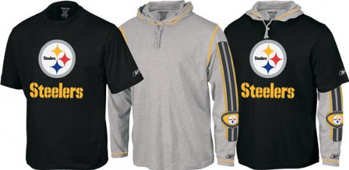 Pittsburgh Steelers -Black/Grey- Hoodie Tee Combo
