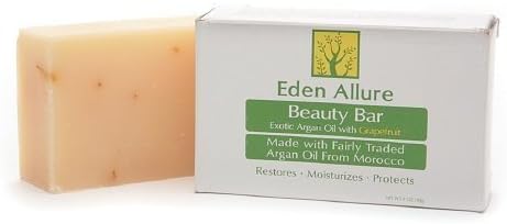 Eden Allure Argan Oil and Organic Coconut Oil Soap with Grapefruit, for All Skin Types, 4 Ounce (Pack of 2)