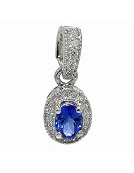 14K White Gold Tanzanite and Diamond Pendant -- LIFETIME WARRANTY