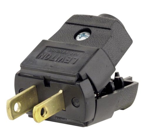 Leviton 015-00101-00P 2 Wire Plug, Light Duty, Polarized, Brown