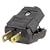 Leviton 015-00101-00P 2 Wire Plug, Light Duty, Polarized, Brown
