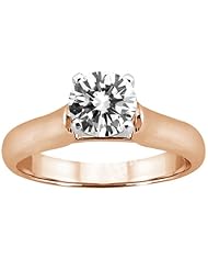 0.50 Ct Round H/I SI1/SI2 Diamond 14K Rose Gold Ring