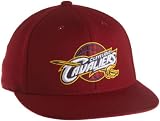 NBA Men's Cleveland Cavaliers Flat Brim Flex Hat - Tu33Z, Small/Medium , Team Color , Burgundy