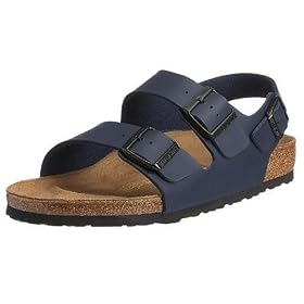 Birkenstock Back Strap ''Milano'' from Birkibuc in basalt with a narrow insole