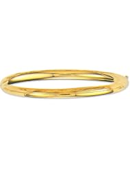 14k Yellow Gold 3/16" High Polished Design Bangle Oversize 5.3 Gr.
