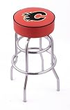 Calgary Flames HBS Double-ring swivel bar stool with Chrome base L7C1
