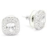 CZ by Kenneth Jay Lane Classic CZ Milgrain Cushion 