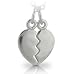Silver Pendant Heart of Halves 15x15mm