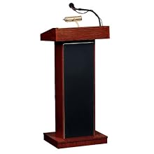 Oklahoma Sound 800x-WT Orator Floor Sound Lectern, 22" Width x 46" Height x 17" Depth, Walnut