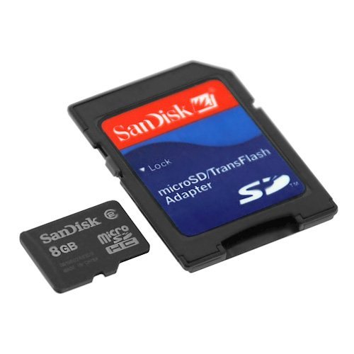 SanDisk microSDHC 8GB Memory Card with SD Adapter (Class 2) for Pantech C630, C740 Matrix, UTStarcom Quickfire PCD GTX75 Cell Phone