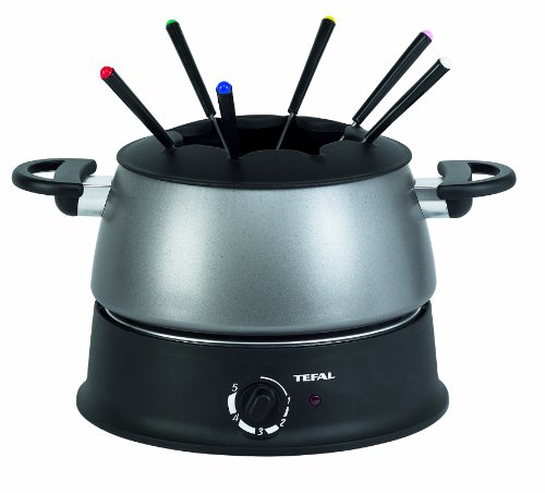 Tefal EF 3000.10 Fondue 1.200 Watt mit sechs Gabeln silber Tefal EF 3000.10 Fondue 1.200 Watt mit sechs Gabeln silber