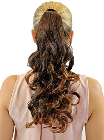 HI GIRL New Fashion Synthesis Women Curly Wavy Cosplay Party Long Hairpiece ponytail costume Wig Wigs #28