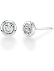 Diamond Earrings in 14K Gold / White - GIA Certified, Round, 0.75 Carat, I Color, VS2 Clarity