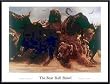 Art Poster Metal Framed Print - Bear Bull Brawl - Artist: de Rooy- Poster Size: 27 X 36