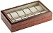 Rapport B243 Polished Burr Walnut Twelve Watch Collector Box with Glass Lid