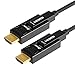 DTECH 10m Fiber Optic HDMI Cable 4K 60Hz 4:4:4 4:2:2 4:2:0 Chroma Subsampling 18Gbps High Speed Ultra HD with Dual Micro HDMI and Standard HDMI Connectors - 32ft - Black