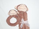 Super Soft Security Blanket with Matching Rattle Baby Gift Set : Brown Monkey