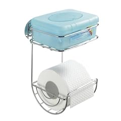 Wenko 18773100 Toilettenpapierhalter mit Ablage Turbo-Loc - Befestigen ohne Bohren, Chrom, 16.5 x 24.5 x 14 cm