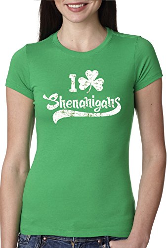 Womens I Clover Shenanigans T-Shirt Funny St Patricks Day Shirt For Women