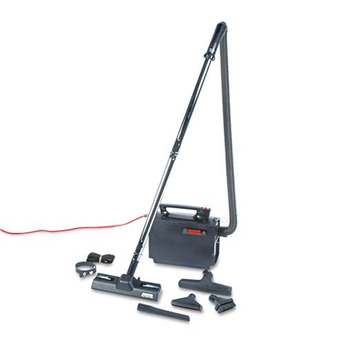 Hoover Products - Hoover - Commercial Portapower Vacuum Cleaner, 8.3 lbs, Black - Sold As 1 Each - This compact, efficient and easy to transport vacuum cleaner with a 2.2 peak HP motor weighs a measly 8.3 lb.-great for workers on the move or cleaning multiple floors. - The reusable 3-layer commercial cloth bag with paper bag option saves you time and money. - Equipped with an 8-piece tool set-crevice tool, wall/floor brush, dusting brush, furniture nozzle, rug/floor nozzle, two chrome wands