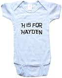 H IS FOR HAYDEN / Hurry Up - Name-series - White or Blue Onesie / Baby T-shirt