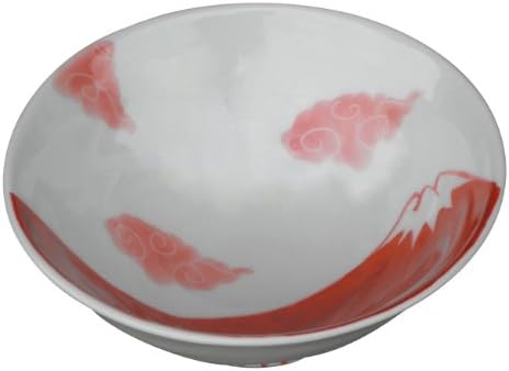Kyoritsu Pottery Arita Ware 32102 Tokushichi Kiln Mt. Fuji Rice Bowl, Red