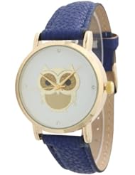 Ladies Owl Design Leather Watch - Royal Blue