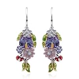 Sterling Silver Cubic Zirconia Flower Earrings