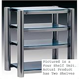2-Tier Hi Fi Audio Rack Finish: Lacquered Silver, Glass: Clear