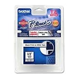 New-3/8 (9mm) Black on White - TZE221