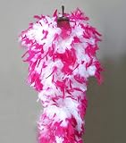100g white with Hot Pink Tips Feather Chandelle boa for Halloween Party, costume