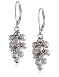 Anne Klein "Polished and Pearl" Silver-Tone Shaky Drop Earrings