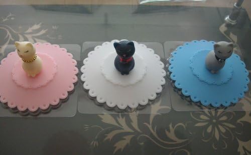 Silicone Watertight Cup Mug Lid Cover Cap leak proof leakproof Set selection 4pcs (Cat) by Ubesta