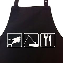 Angler Triathlon - Grillsch�rze, Kochsch�rze, K�chensch�rze, Latzsch�rze mit verstellbarem nackenband und Seitentasche - Die Geschenkidee!
