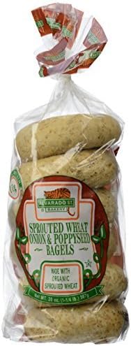 Alvarado Street Bakery Organic Sprouted Wheat Onion Poppyseed Bagel, 20 Ounce -- 6 per case. by Alvarado Street Bakery