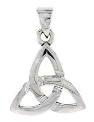 Sterling Silver Celtic Knot Trinity Pendant, 3/4 inch