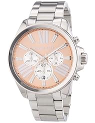 Michael Kors Wren Chronograph Rose Dial Stainless Steel Ladies Watch MK5837