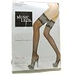 Music Legs Two-toned Lace Top Fishnet Thigh Highs - Plus Size - Black