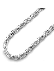 5mm Nickel Free Italian Sterling Silver Chain Necklaces Rope 100 Gauge Chain ( Available Length 16"~24")