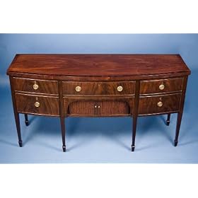 Restored Antique Victorian Mahogany Bow Front Sideboard