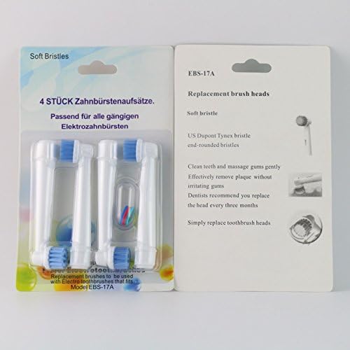 4x Sensitive soft brush Heads Replacement EBS-17A for Oral B Electric Toothbrush_Nuttakang shop.