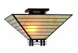 Warehouse of Tiffany TBS24024IV Tiffany-style Mission Semi-flush Ceiling Fixture, White
